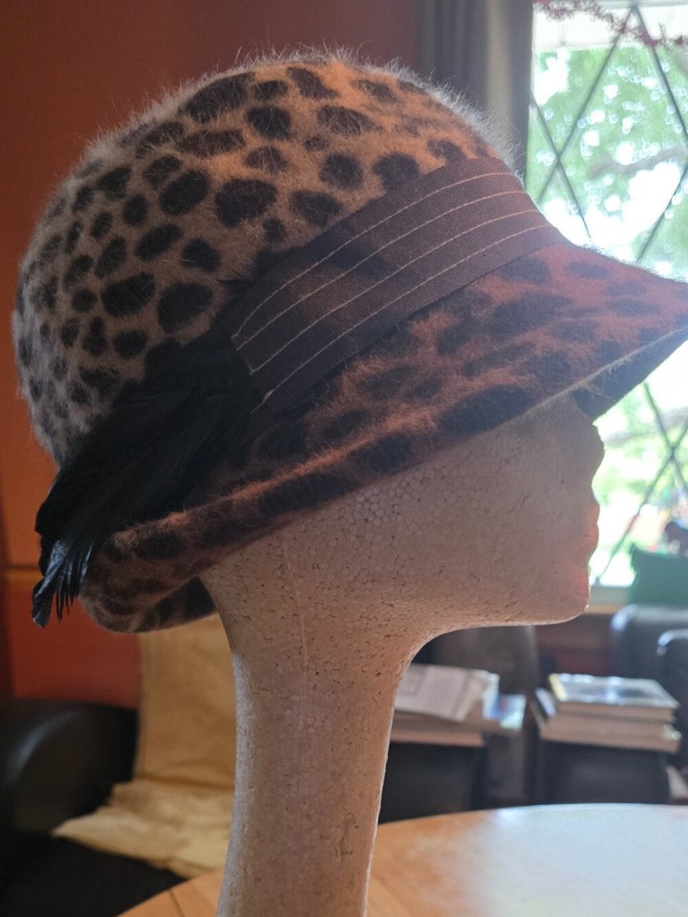 Albertus Swanepoel for Target Leopard Print Rabbit Hair Cloche Bucket Hat